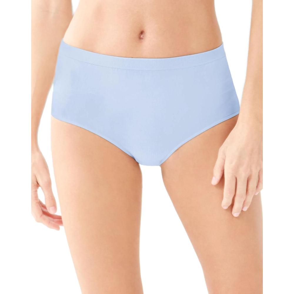 imageBali womens Comfort Revolution Seamless Brief Panty Microfiber Stretch Underwear Womens High Rise BriefCiel Blue