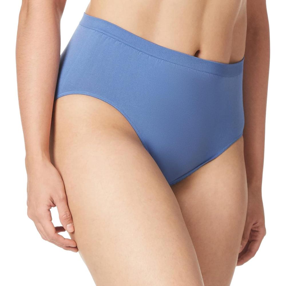 imageBali womens Comfort Revolution Seamless Brief Panty Microfiber Stretch Underwear Womens High Rise BriefClassic Denim