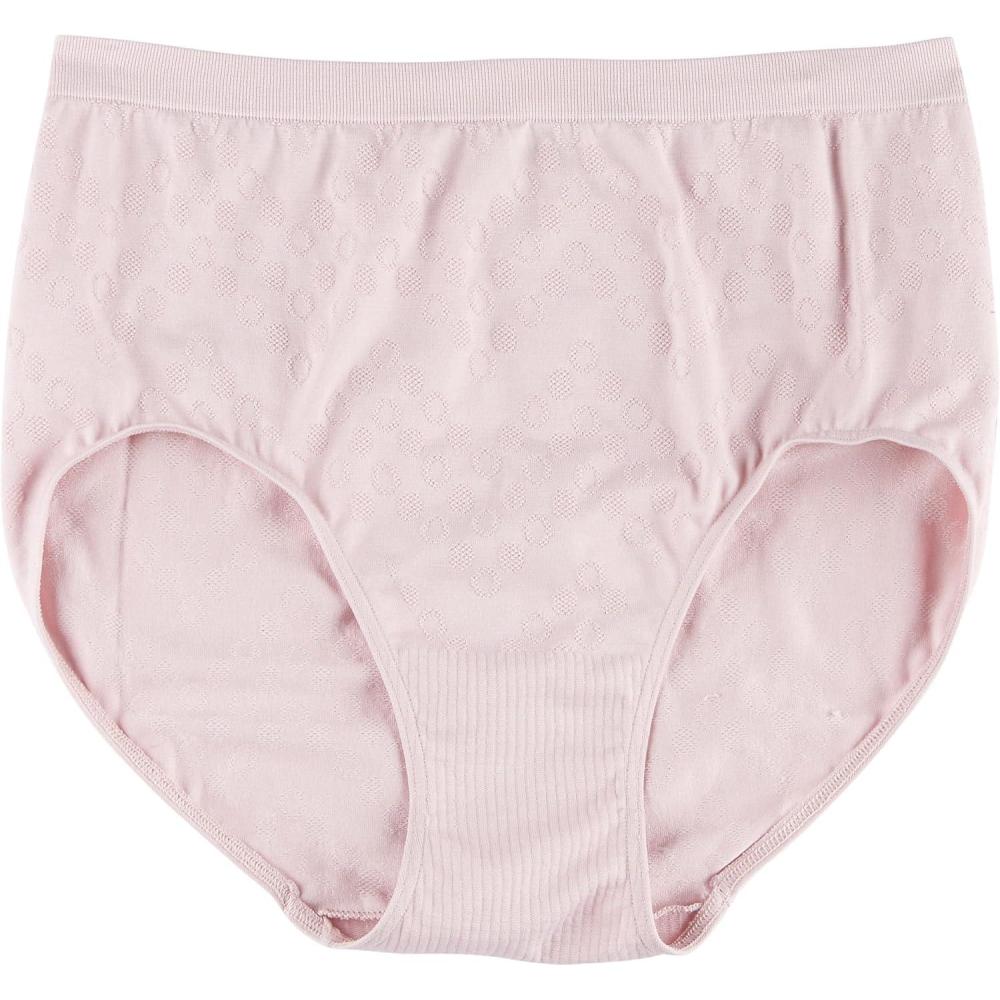 imageBali womens Comfort Revolution Seamless Brief Panty Microfiber Stretch Underwear Womens High Rise BriefHush Pink Dot