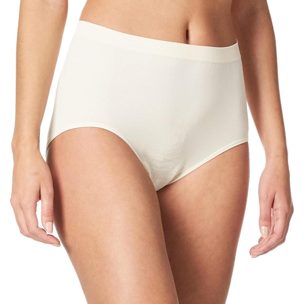 imageBali womens Comfort Revolution Seamless Brief Panty Microfiber Stretch Underwear Womens High Rise BriefLight Beige