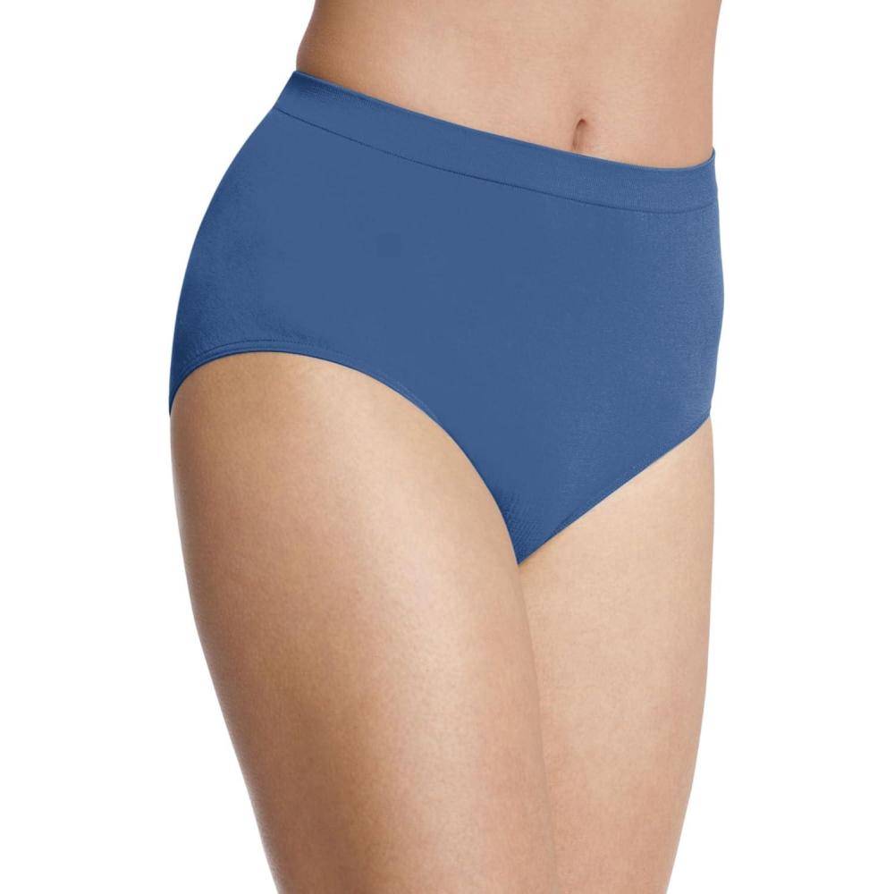 imageBali womens Comfort Revolution Seamless Brief Panty Microfiber Stretch Underwear Womens High Rise BriefMagical Blue