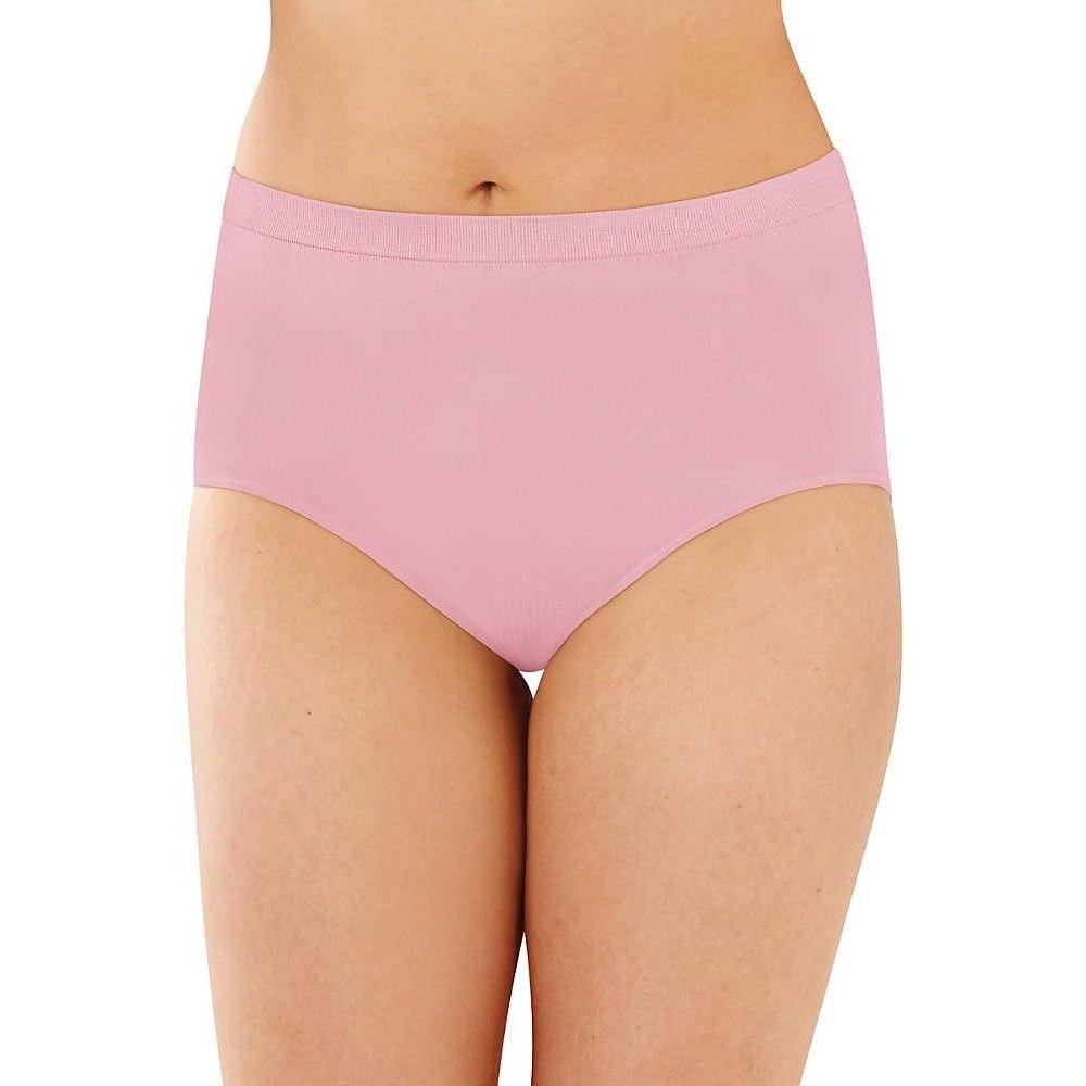 imageBali womens Comfort Revolution Seamless Brief Panty Microfiber Stretch Underwear Womens High Rise BriefPink