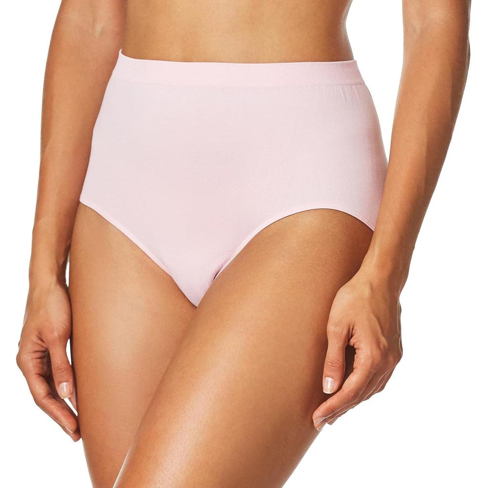 imageBali womens Comfort Revolution Seamless Brief Panty Microfiber Stretch Underwear Womens High Rise BriefPink Sands