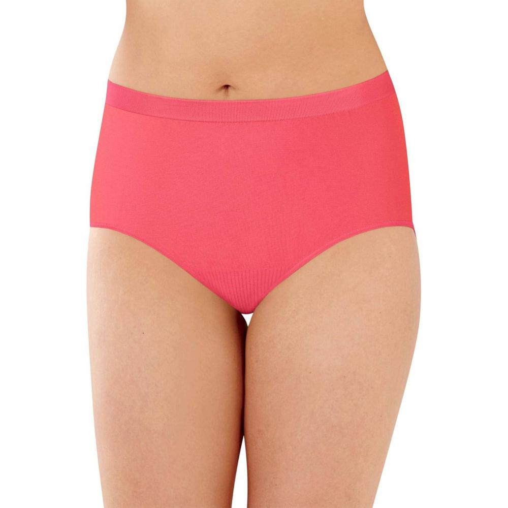 imageBali womens Comfort Revolution Seamless Brief Panty Microfiber Stretch Underwear Womens High Rise BriefPinky Peach