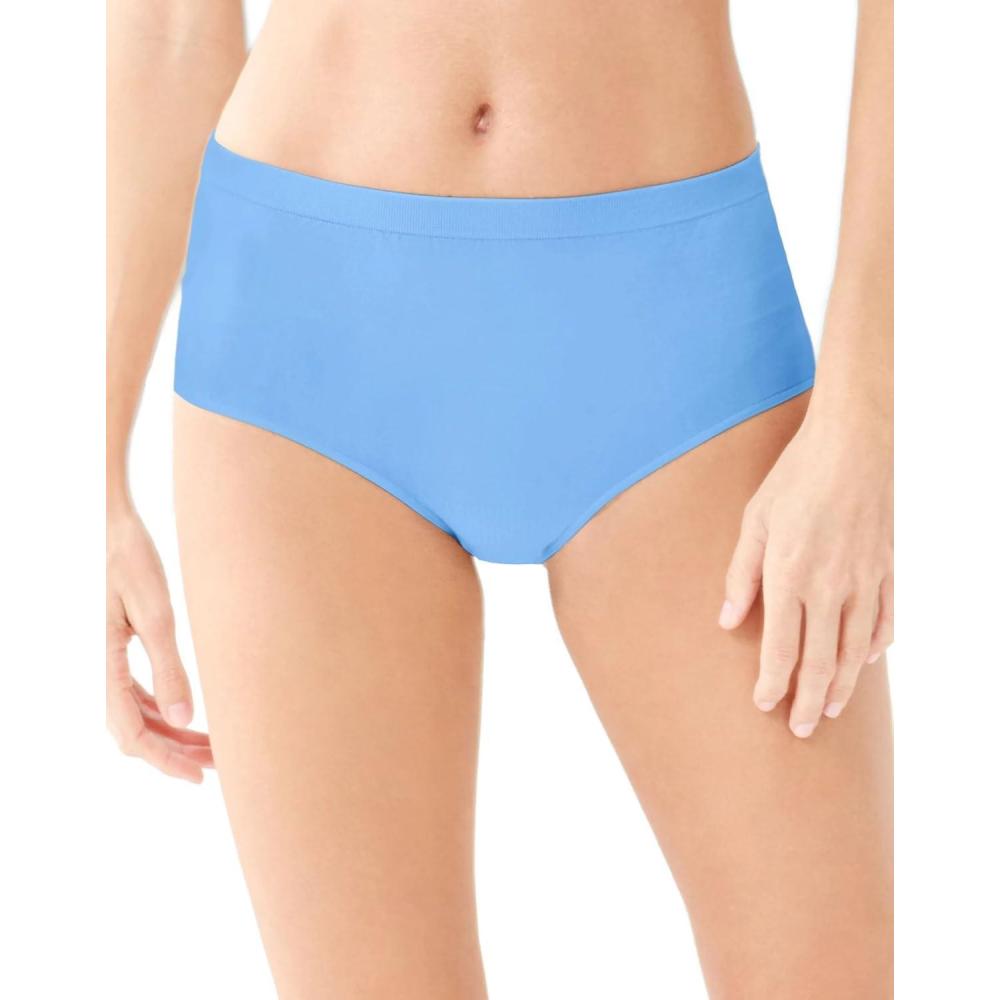 imageBali womens Comfort Revolution Seamless Brief Panty Microfiber Stretch Underwear Womens High Rise BriefZen Blue