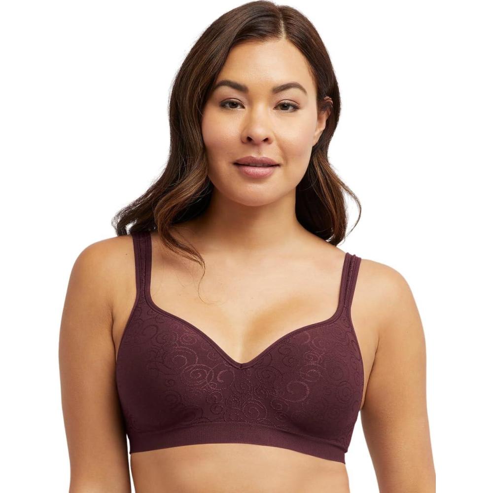 imageBali womens Comfort Revolution Wireless Bra Cool Comfort Fullcoverage Bra Retired ColorsNightfire Red Swirl