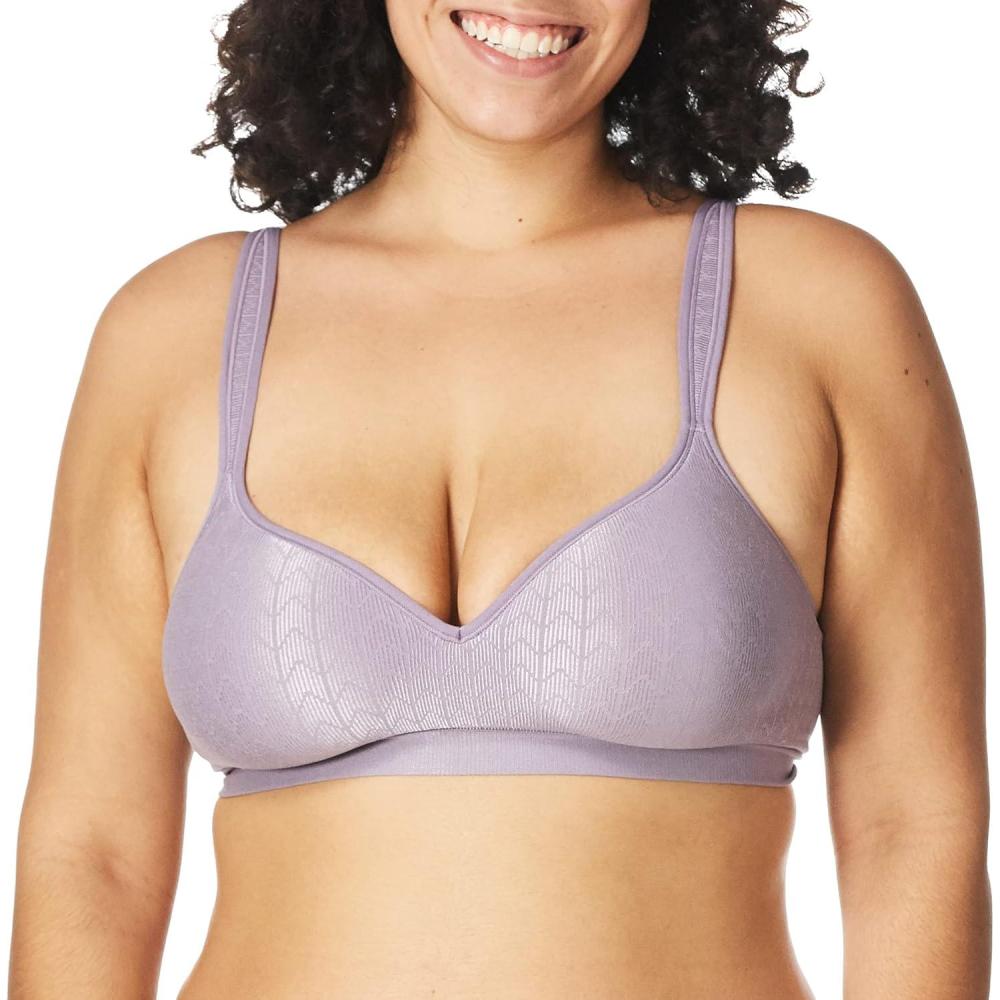 imageBali womens Comfort Revolution Wireless Bra Cool Comfort Fullcoverage Bra Retired ColorsPerfectly Purple Zag