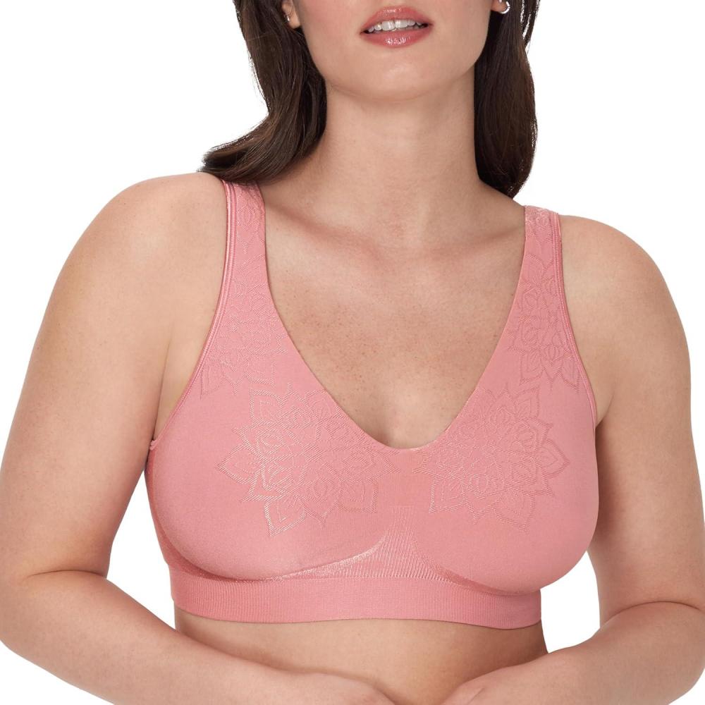 imageBali womens Comfort Revolution Wireless Bra Cool Comfort Fullcoverage Bra Retired ColorsRose Tea Aztec