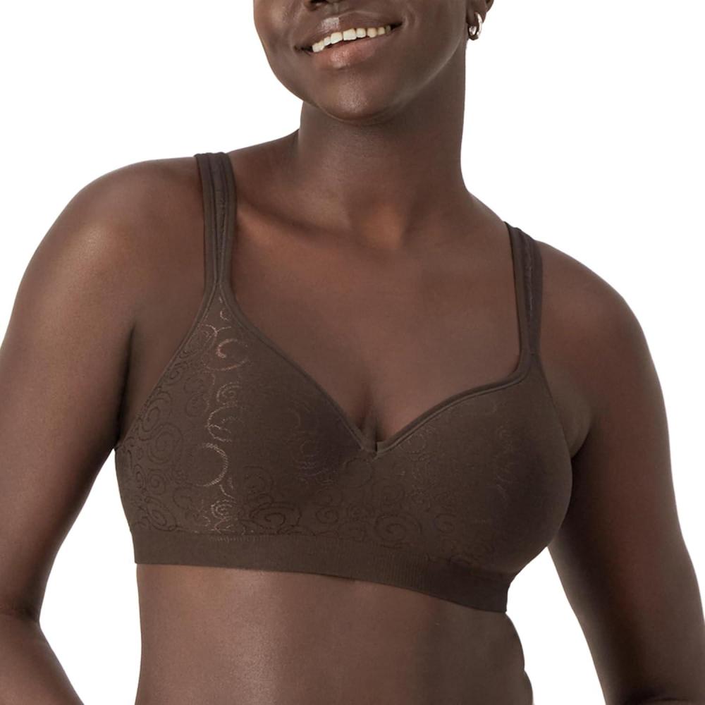 imageBali womens Comfort Revolution Wireless Bra Cool Comfort Fullcoverage Bra Retired ColorsWarm Cocoa Brown Swirl