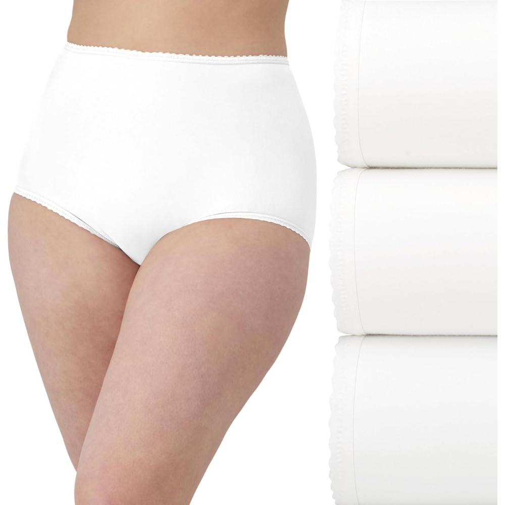 imageBali womens Underwear Briefs Pack 3pack Skimp Skamp Brief Panties for Women Full Coverage No ShowWhiteWhiteWhite