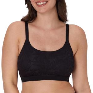 Bali Womens Breathe Bralette, Cotton Modal Wireless Bra, Lightweight Breathable Pullover Bralette, Convertible Straps(Black)