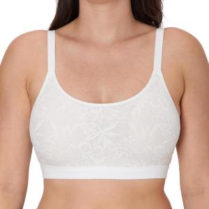 Bali Womens Breathe Bralette, Cotton Modal Wireless Bra, Lightweight Breathable Pullover Bralette, Convertible Straps(White)