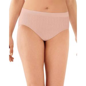 Bali Women’s Brief Underwear, Brief Panties for Everyday Comfort, Smoothing Seamless Underwear for Women(Almond Rib)