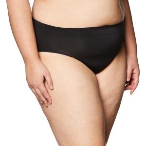 Bali Women’s Brief Underwear, Brief Panties for Everyday Comfort, Smoothing Seamless Underwear for Women(Black)