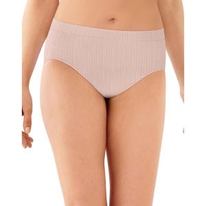 Bali Women’s Brief Underwear, Brief Panties for Everyday Comfort, Smoothing Seamless Underwear for Women(Gloss Rib)