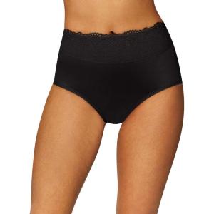 Bali Women’s Brief Underwear, Passion For Comfort Women’s Panties, Seamless Brief Underwear for Women(Black Lace)