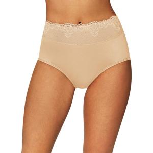 Bali Women’s Brief Underwear, Passion For Comfort Women’s Panties, Seamless Brief Underwear for Women(Soft Taupe Lace)
