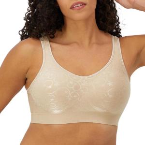 Bali Women’s Comfort Revolution Wireless Bra, ComfortFlex Fit Full-Coverage Bra, DF3488(Nude Swirl)