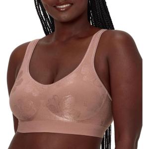 Bali Women’s Comfort Revolution Wireless Bra, ComfortFlex Fit Full-Coverage Bra, DF3488(Smokey Purple Mauve Tropic)