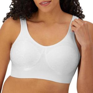 Bali Women’s Comfort Revolution Wireless Bra, ComfortFlex Fit Full-Coverage Bra, DF3488(White Swirl)