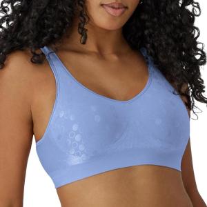 Bali Women’s Comfort Revolution Wireless Bra, ComfortFlex Fit Full-Coverage Bra, DF3488(Wisteria Blue Dot)
