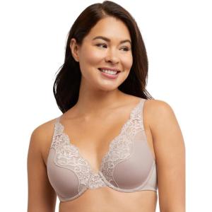 Bali Womens Lace Underwire Bra, One Smooth U Comfort Stretch Full-Coverage Convertible Bra(Evening Blush)