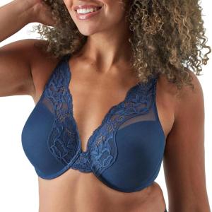 Bali Womens Lace Underwire Bra, One Smooth U Comfort Stretch Full-Coverage Convertible Bra(In the Navy)