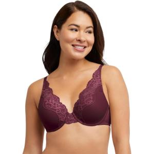 Bali Womens Lace Underwire Bra, One Smooth U Comfort Stretch Full-Coverage Convertible Bra(Nightfire Red)