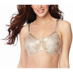 Bali Women’s Minimizer Bra, Satin Tracings Underwire Bra, Bustline Slimmer, Full Coverage Bra(Nude)