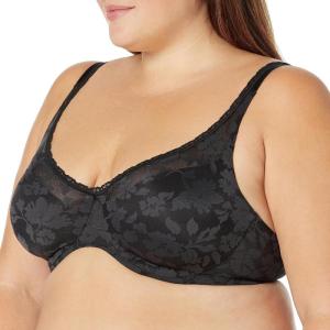 Bali Women’s Passion for Comfort Underwire, Multiway Convertible, Soft Lace Bra(Black)