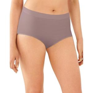 Bali Women’s Seamless Underwear, Smoothing Brief Panties, Full-Coverage Stretch Microfiber Underwear for Women(Warm Steel)