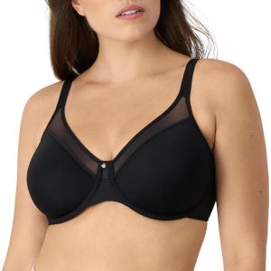 Bali Womens Seamless Underwire Bra, One Smooth U Smoothing Underwire Bras for Women, Convertible Straps, Ultra Light(Black)