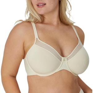 Bali Womens Seamless Underwire Bra, One Smooth U Smoothing Underwire Bras for Women, Convertible Straps, Ultra Light(Light Beige)