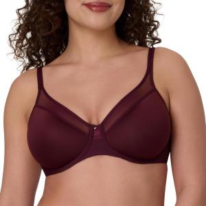Bali Womens Seamless Underwire Bra, One Smooth U Smoothing Underwire Bras for Women, Convertible Straps, Ultra Light(Midnight Rouge)