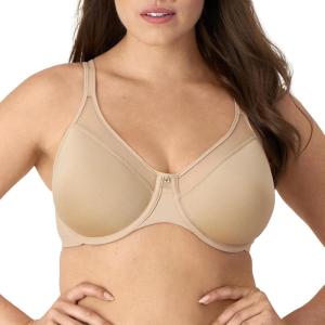 Bali Womens Seamless Underwire Bra, One Smooth U Smoothing Underwire Bras for Women, Convertible Straps, Ultra Light(Nude)