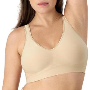 Bali Women’s Wireless Bra, Comfort Revolution Seamless T-Shirt Bra, ComfortFlex Fit, Moisture-Wicking(Nude)