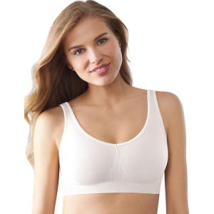 Bali Women’s Wireless Bralette Bra, One Smooth U Bras for Women, Seamless Bralettes, No-Bulge, Smoothing, Pullover(White)