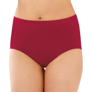 Bali womens Comfort Revolution Seamless Brief Panty, Microfiber Stretch Underwear, Women’s High Rise Brief(Armature Red)