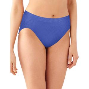 Bali womens Comfort Revolution Seamless Brief Panty, Microfiber Stretch Underwear, Women’s High Rise Brief(Bright Blue)