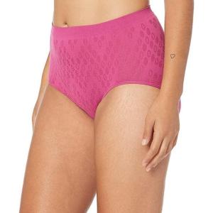 Bali womens Comfort Revolution Seamless Brief Panty, Microfiber Stretch Underwear, Women’s High Rise Brief(Dahlia Dot)