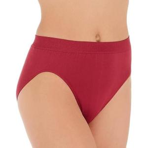 Bali womens Comfort Revolution Seamless Brief Panty, Microfiber Stretch Underwear, Women’s High Rise Brief(Deep Red Icing Heather)