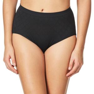Bali womens Comfort Revolution Seamless Brief Panty, Microfiber Stretch Underwear, Women’s High Rise Brief(Diamond Black)
