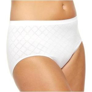 Bali womens Comfort Revolution Seamless Brief Panty, Microfiber Stretch Underwear, Women’s High Rise Brief(Diamond White)