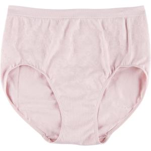 Bali womens Comfort Revolution Seamless Brief Panty, Microfiber Stretch Underwear, Women’s High Rise Brief(Hush Pink Dot)