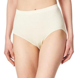 Bali womens Comfort Revolution Seamless Brief Panty, Microfiber Stretch Underwear, Women’s High Rise Brief(Light Beige Damask)