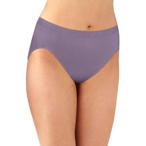 Bali womens Comfort Revolution Seamless Brief Panty, Microfiber Stretch Underwear, Women’s High Rise Brief(Perfectly Purple)