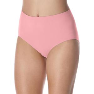 Bali womens Comfort Revolution Seamless Brief Panty, Microfiber Stretch Underwear, Women’s High Rise Brief(Pink Peach)