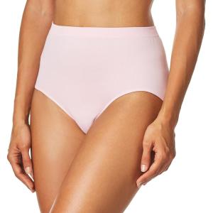 Bali womens Comfort Revolution Seamless Brief Panty, Microfiber Stretch Underwear, Women’s High Rise Brief(Pink Sands)