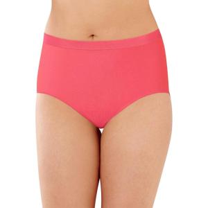Bali womens Comfort Revolution Seamless Brief Panty, Microfiber Stretch Underwear, Women’s High Rise Brief(Pinky Peach)