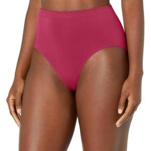 Bali womens Comfort Revolution Seamless Brief Panty, Microfiber Stretch Underwear, Women’s High Rise Brief(Spice Market Red)